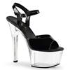 Pleaser - ASPIRE609 Sandale à bride à la cheville, Pole dance chaussures - Chaussures de pole dance - Noir/Transparent Product image